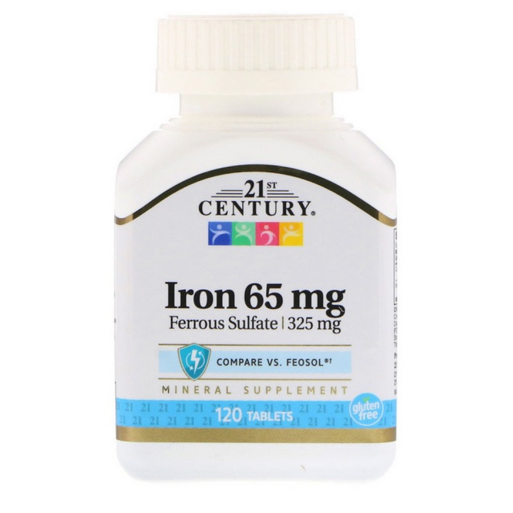 Iron 65 Mg Ferrous Sulfate 325 Mg 120 Tablets 21st Century